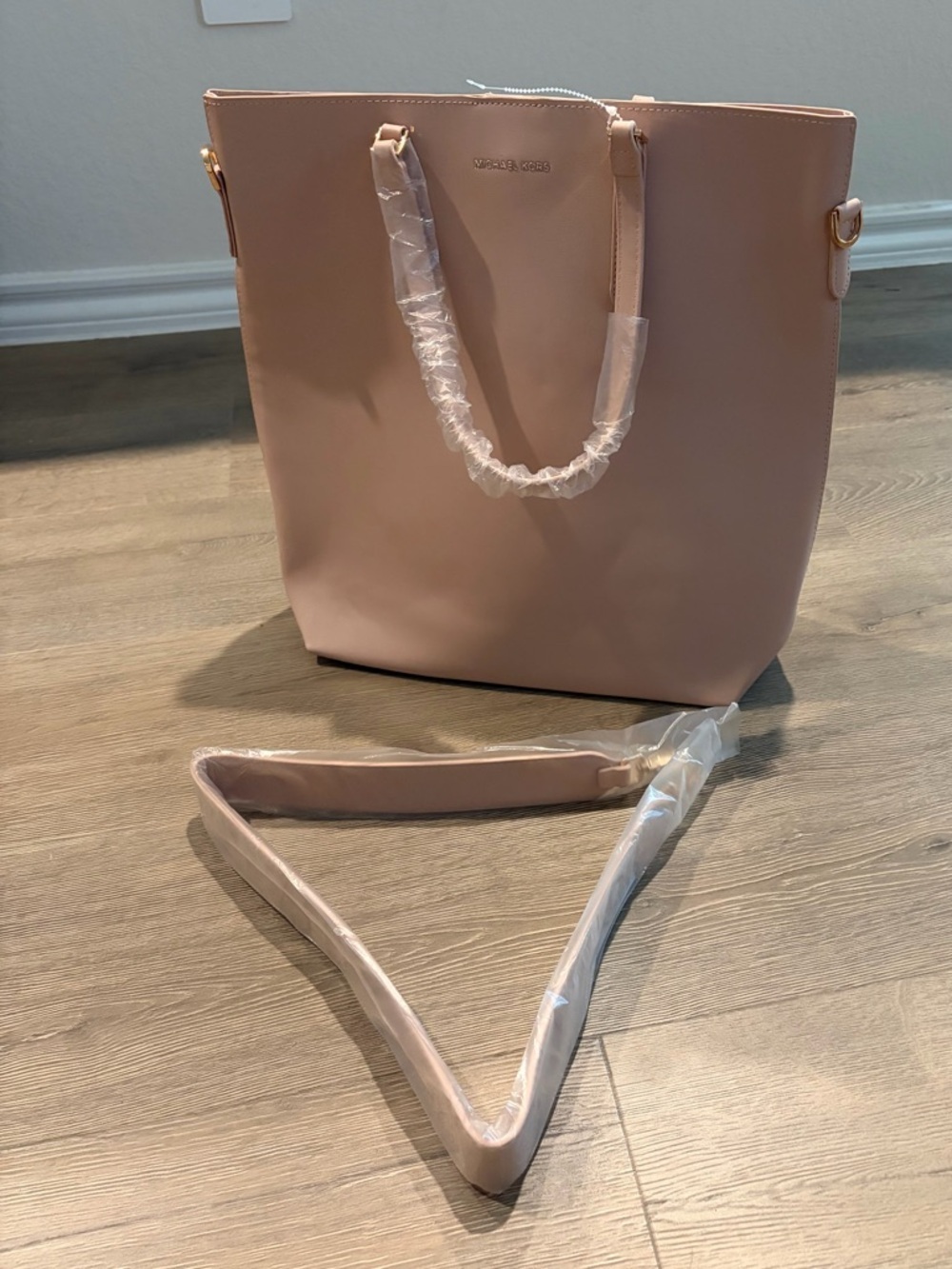Michael Kors Blush Pink Tote with Gold-Tone Accents